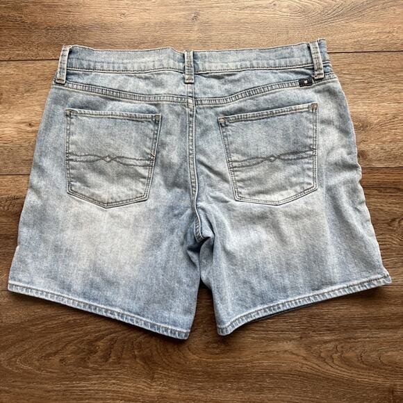 Lucky Brand Jean Shorts Womens 6/28 The Roll Up Denim Embroidered Boho Hippie - Picture 11 of 11